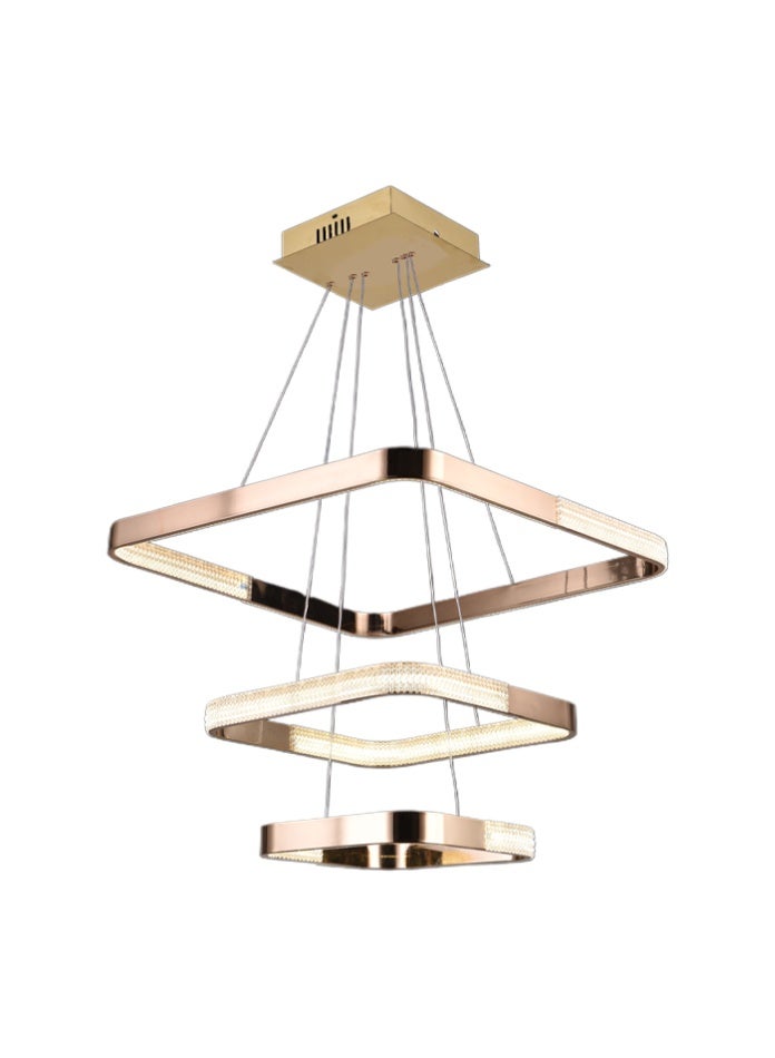 Vmax Modern LED Chandelier Ceiling Light – Pendant Lighting for Dining Room, Bedroom, Kitchen Island, Living Room | 1/2/3 Layer – Aluminum & Silicone – WH/GD Surface (3 LAYER - 60+40+30cm - 120W) - Image 5