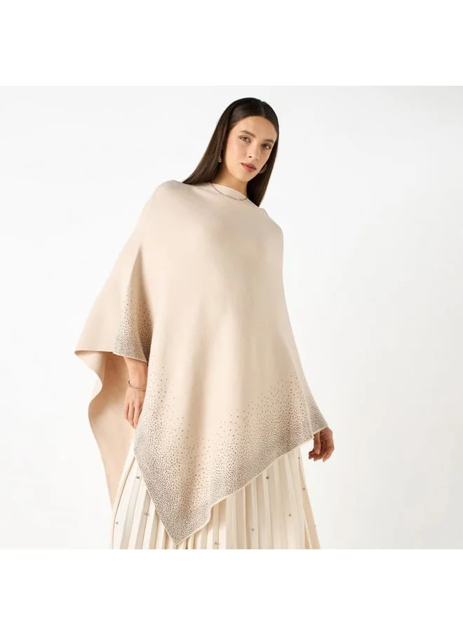 Iconic Iconic Embellished Asymmetric Poncho