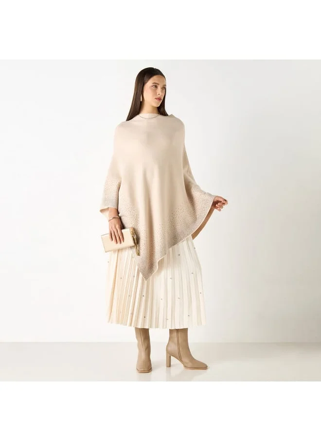 Iconic Iconic Embellished Asymmetric Poncho