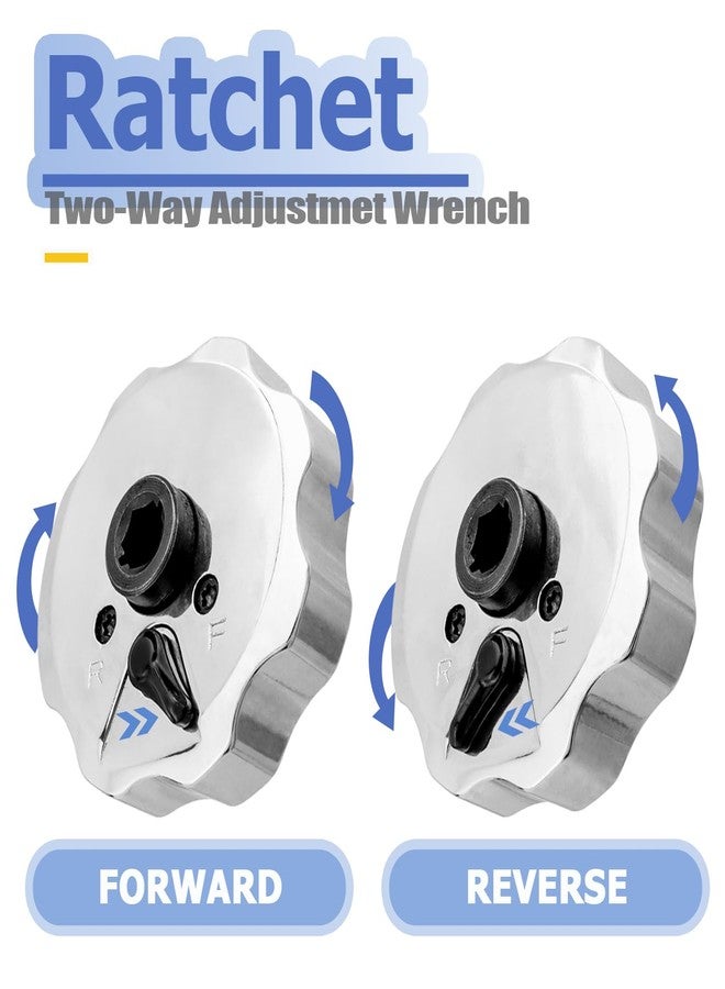 Mesee 3 In 1 Palm Ratchet 1/4" Drive Finger Ratchet Reversible Thumb Ratchet Wrench Mini Reversing Thumbwheel Ratcheting Screwdriver Socket Wrench Tool - Image 4