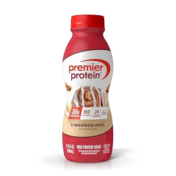 Premier Protein Shake, Cinnamon Roll, 30g Protein, No Added Sugar, 24 Vitamins & Minerals to Support Immune Health, 11.5 fl oz, 1 Pack (Packaging May Vary) - Image 1