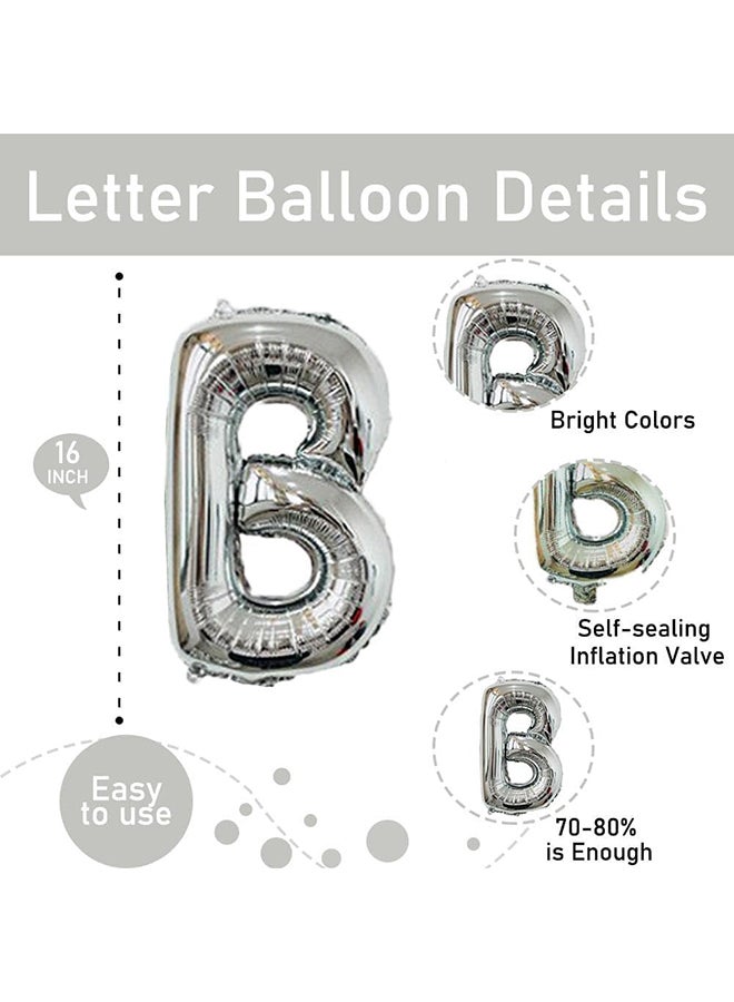 BRIDE TO BE Silver Foil 16 inch 9 piece balloon banner set with string for wall decorations Bridal Shower and Bachelor Party  - Image 2