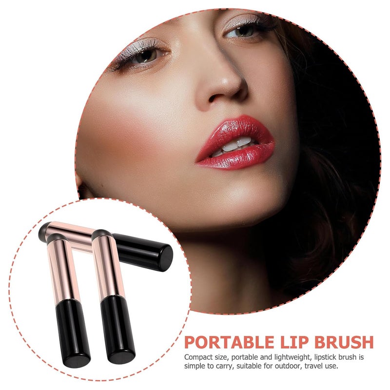 3 Pcs Silicone Lip Brush for Lipstick and Lip Gloss Reusable Makeup Applicators in Black for Women - Image 3
