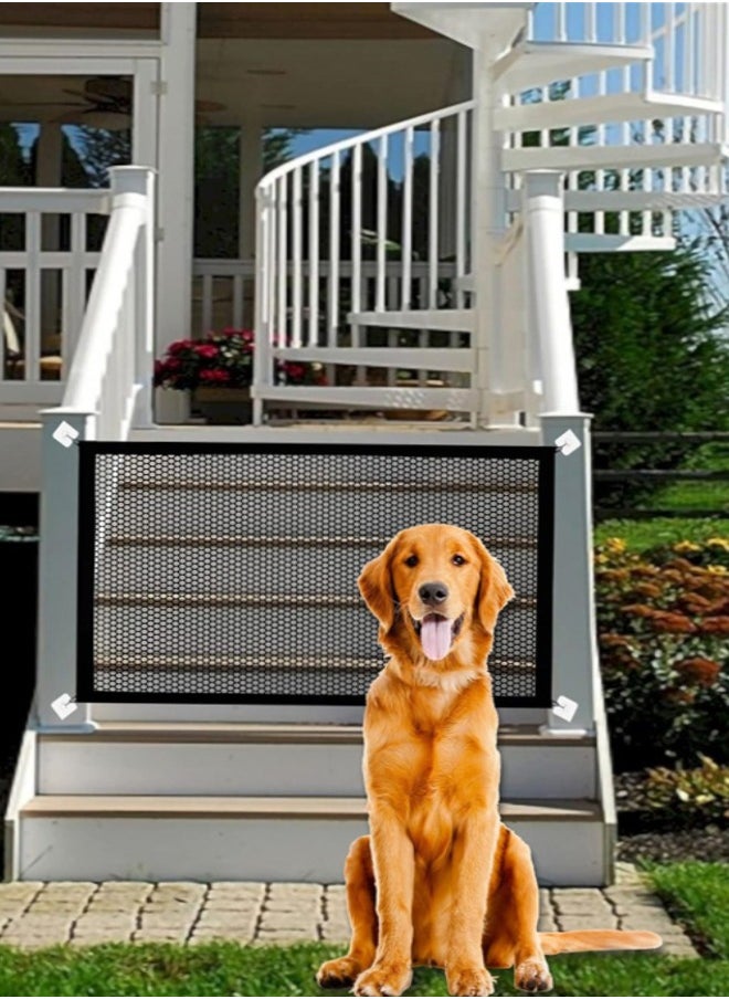 Generic Baby Gate for Stairs No Drill - 110cm W x 72cm H Portable Mesh Baby Gate Safe Guard Isolation Net for Stairs, Pet Gate Puppy Gate Dog Gate for Doorways  - Image 4