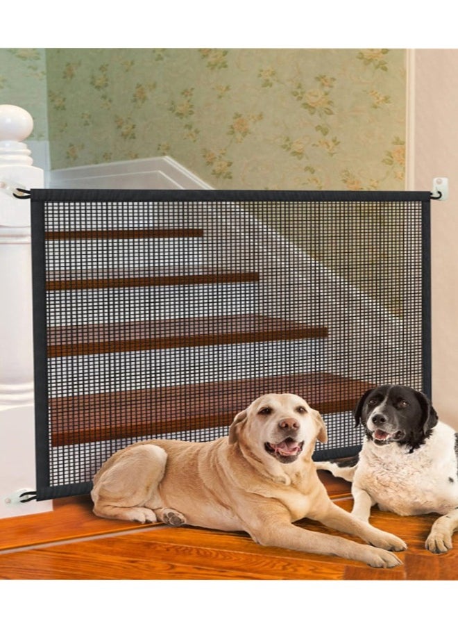 Generic Baby Gate for Stairs No Drill - 110cm W x 72cm H Portable Mesh Baby Gate Safe Guard Isolation Net for Stairs, Pet Gate Puppy Gate Dog Gate for Doorways  - Image 3
