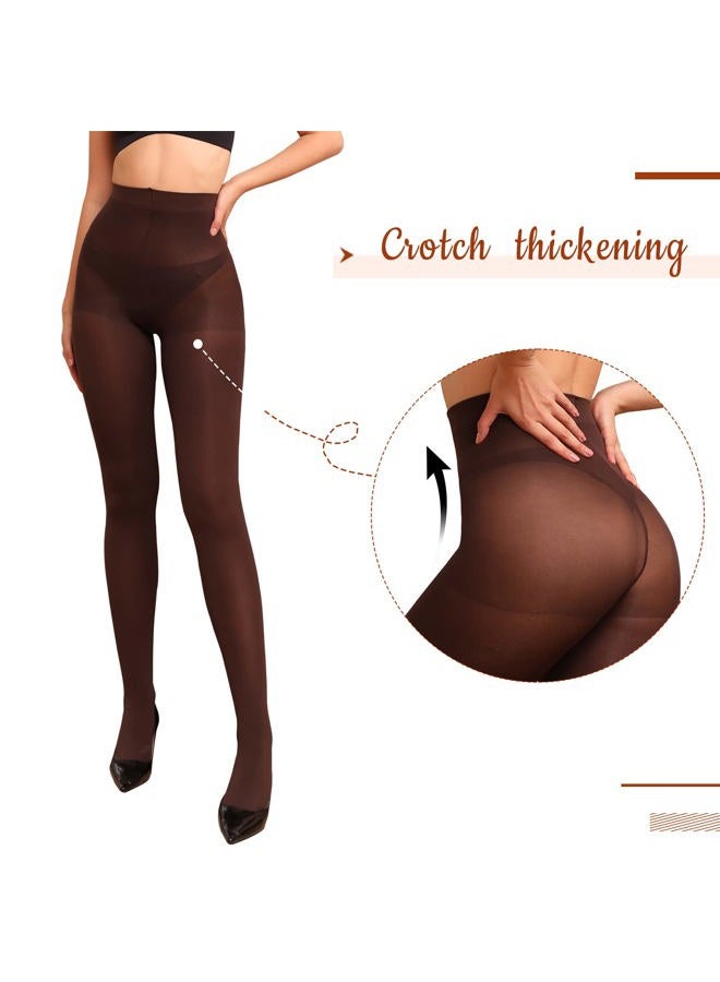 WAKUNA 2 Pairs Super Opaque Tights Control Top Pantyhose For Women, Black&navy Blue, L - Image 3