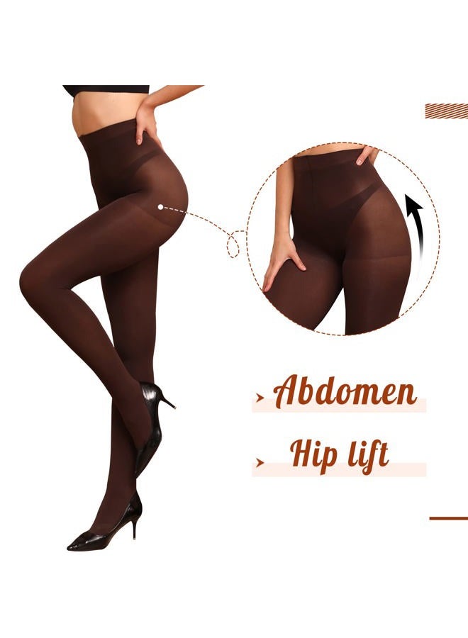 WAKUNA 2 Pairs Super Opaque Tights Control Top Pantyhose For Women, Black&navy Blue, L - Image 4