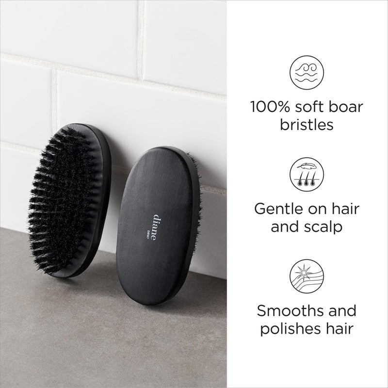 Diane 100% Boar Bristle Military Brush for Men and Women - Waves, Detangling, Smoothing Fine to Medium Hair, Restores Shine and Texture - Image 2