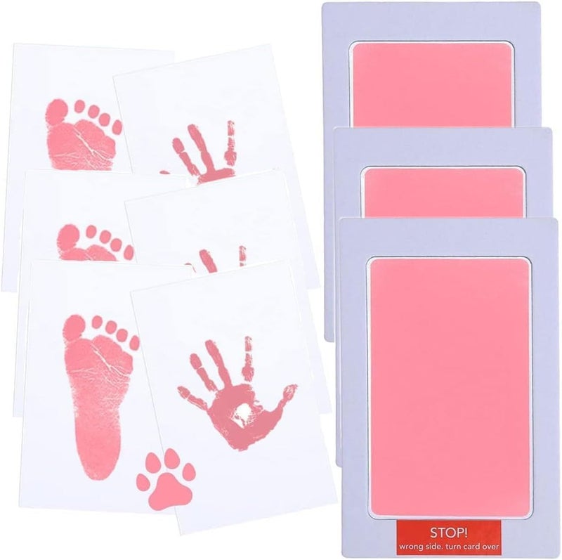 Baby Footprint Kit - 3 Pads and 6 Cards Inkless Hand and Foot Print Set - Image 1