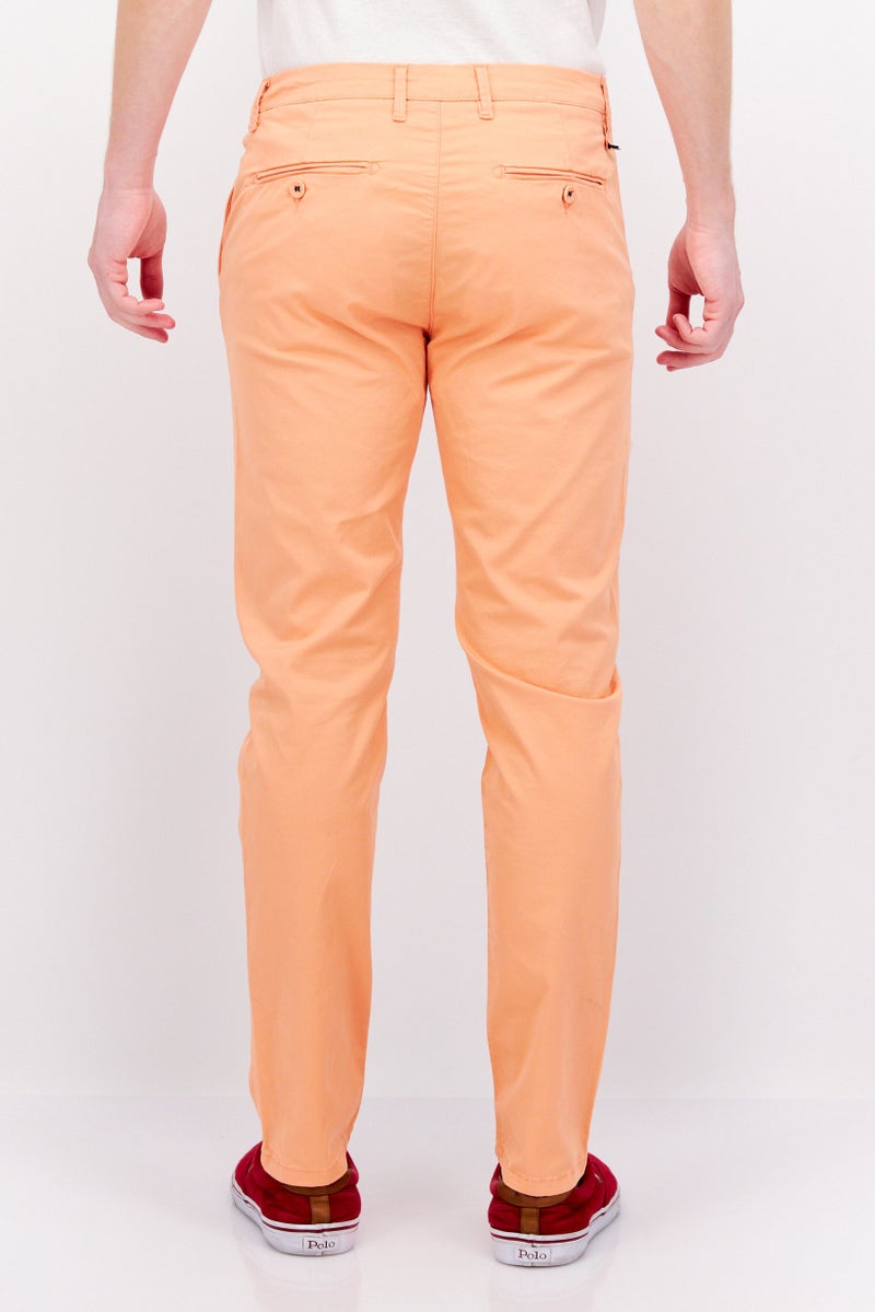 Sorbino Men Regular Fit Solid Chino Pants, Peach - Image 3