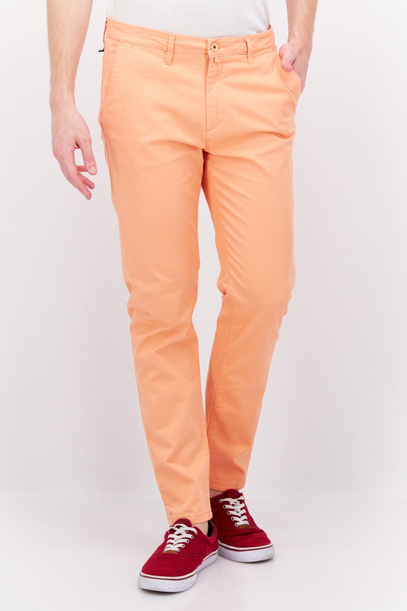 Sorbino Men Regular Fit Solid Chino Pants, Peach - Image 1