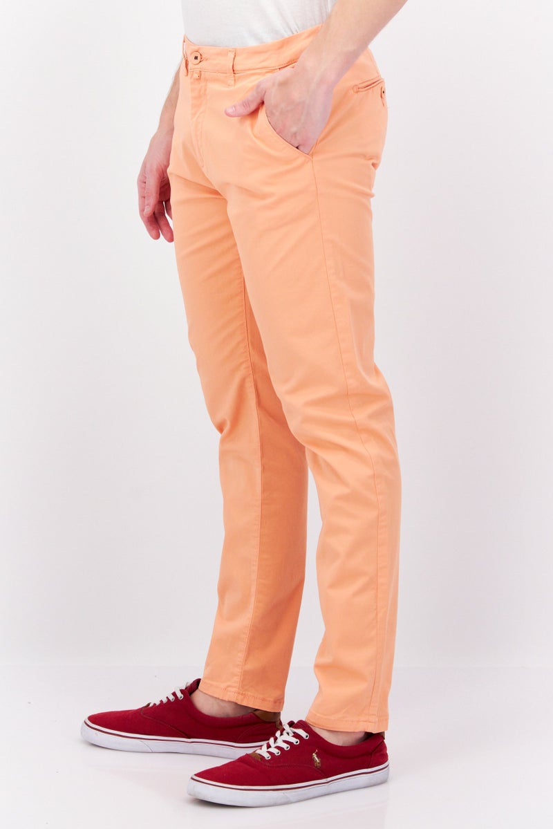 Sorbino Men Regular Fit Solid Chino Pants, Peach - Image 2