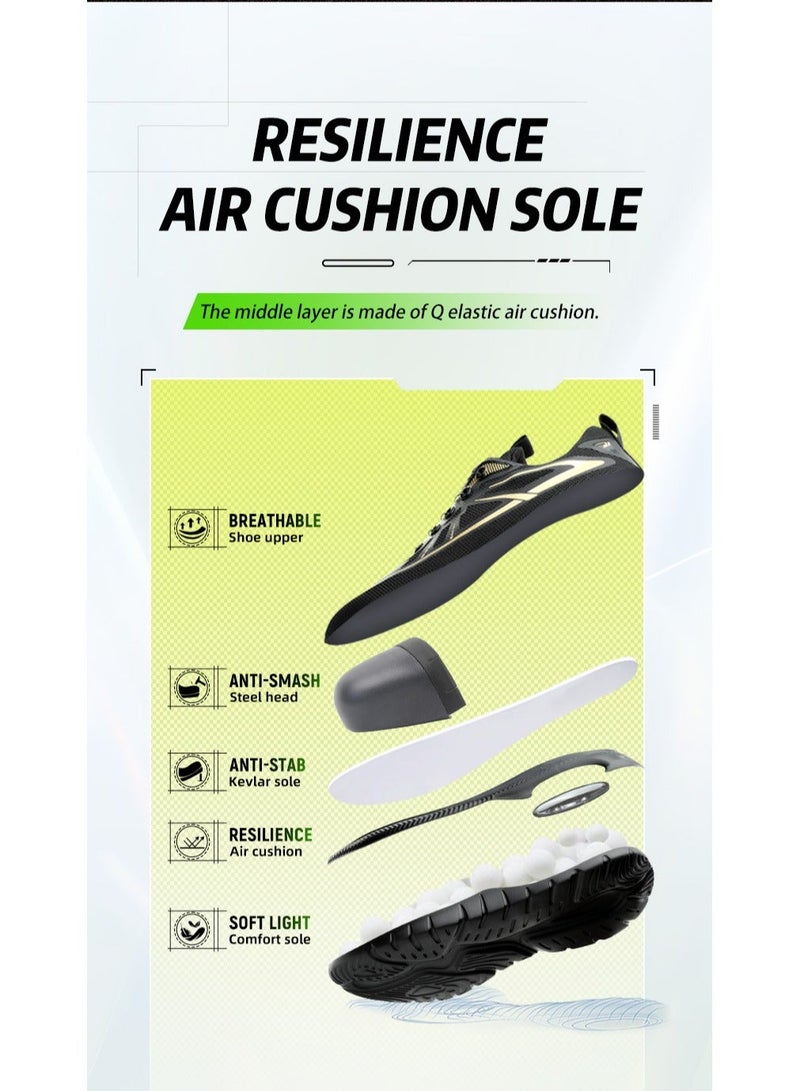 Men's and women's steel-toed safety shoes, hooded industrial safety sneakers, men's work shoes, breathable and comfortable non-slip industrial boots - Image 3