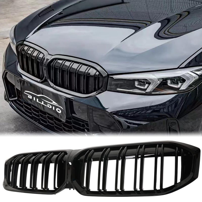 BILLDIO G20 Grill Black Kidney Grille Compatible With 2023IN BMW 3 Series G20 320i330e330iM340i ABS Double Slat Gloss Black