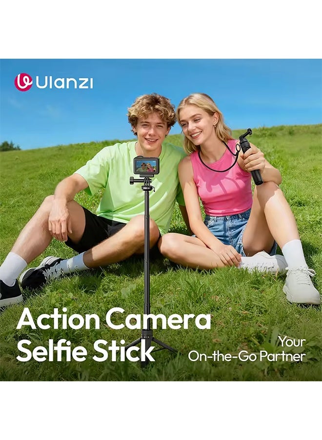 يولانزي عصا سيلفي Ulanzi MT92 Action Camera Selfie Stick 2 في 1، حامل ثلاثي القوائم لـ DJI وGopro للتصوير الفوتوغرافي في الهواء الطلق وفيديو Vlog - Image 1
