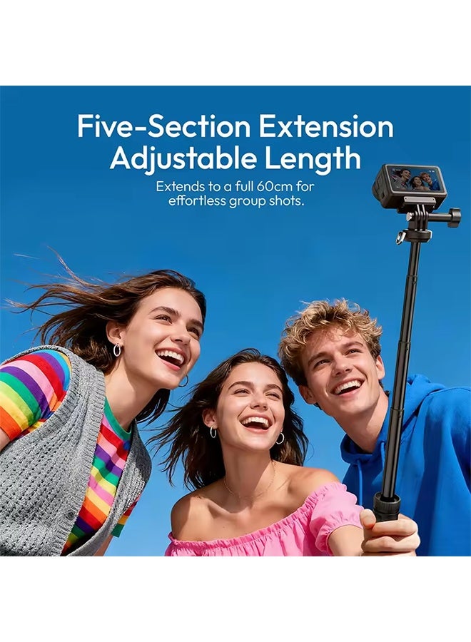 يولانزي عصا سيلفي Ulanzi MT92 Action Camera Selfie Stick 2 في 1، حامل ثلاثي القوائم لـ DJI وGopro للتصوير الفوتوغرافي في الهواء الطلق وفيديو Vlog - Image 2