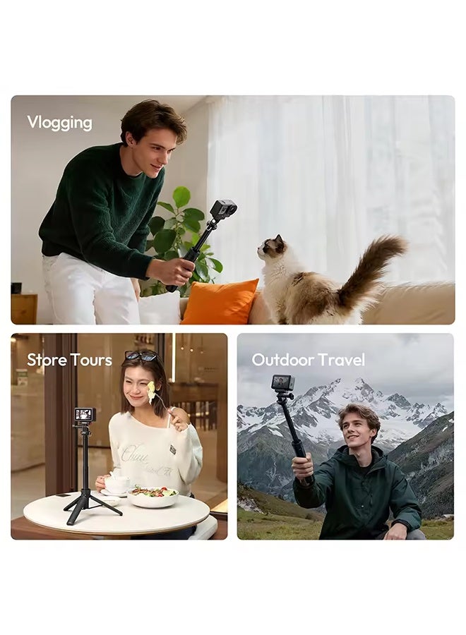 يولانزي عصا سيلفي Ulanzi MT92 Action Camera Selfie Stick 2 في 1، حامل ثلاثي القوائم لـ DJI وGopro للتصوير الفوتوغرافي في الهواء الطلق وفيديو Vlog - Image 4