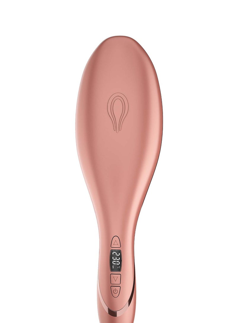 Rush Brush S3 Hair Straightening Brush, Fast Heat Up, Automatic Shut-Off - Rose Gold - Image 2