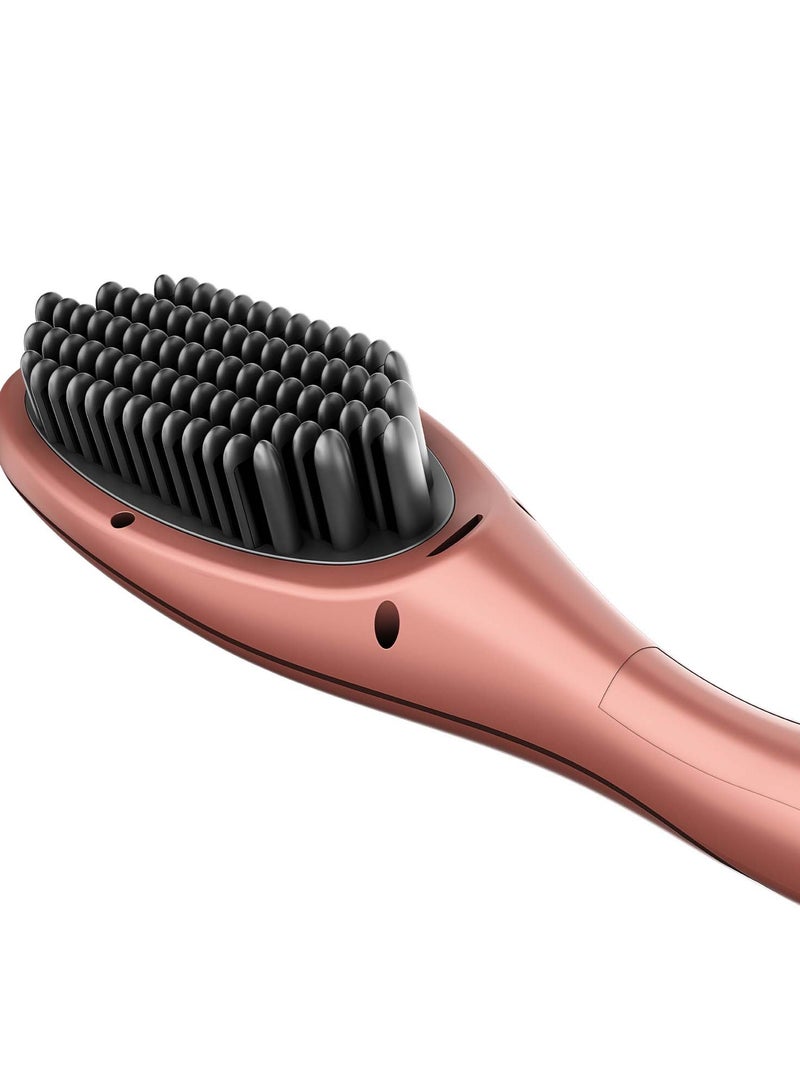 Rush Brush S3 Hair Straightening Brush, Fast Heat Up, Automatic Shut-Off - Rose Gold - Image 3