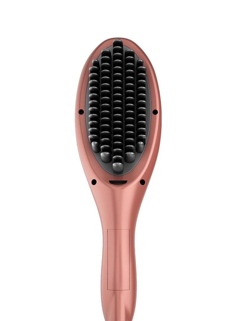 Rush Brush S3 Hair Straightening Brush, Fast Heat Up, Automatic Shut-Off - Rose Gold - Image 4