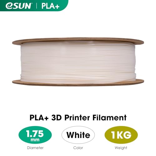 eSUN PLA+ Filament 1.75mm, 3D Printer Filament PLA Plus, Dimensional Accuracy +/- 0.03mm, 1KG Spool (2.2 LBS) 3D Printing Filament for 3D Printers, White - Image 2