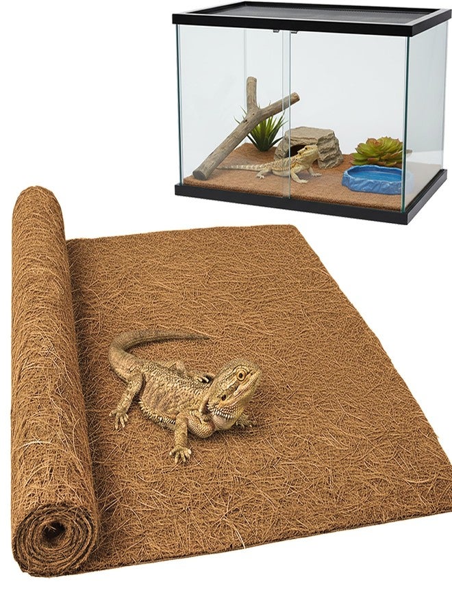 TCYPUHL Reptile Carpet, Reptile Mat, Natural Coconut Fiber Liner Flooring for Tank, Bearded Dragon Tank Accessories (18"X 36", 1 PCS) - Image 1