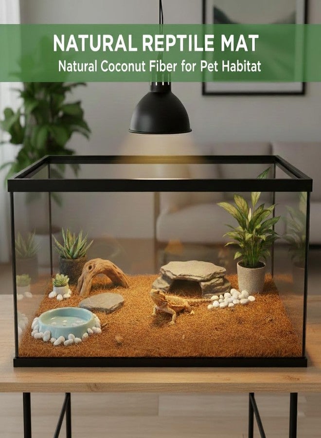 TCYPUHL Reptile Carpet, Reptile Mat, Natural Coconut Fiber Liner Flooring for Tank, Bearded Dragon Tank Accessories (18"X 36", 1 PCS) - Image 2