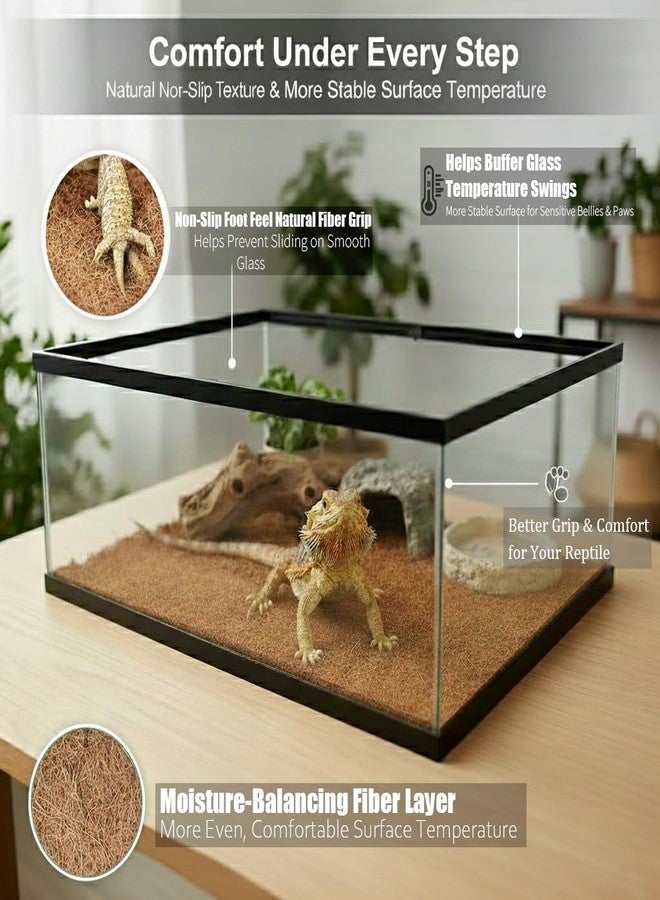 TCYPUHL Reptile Carpet, Reptile Mat, Natural Coconut Fiber Liner Flooring for Tank, Bearded Dragon Tank Accessories (18"X 36", 1 PCS) - Image 3
