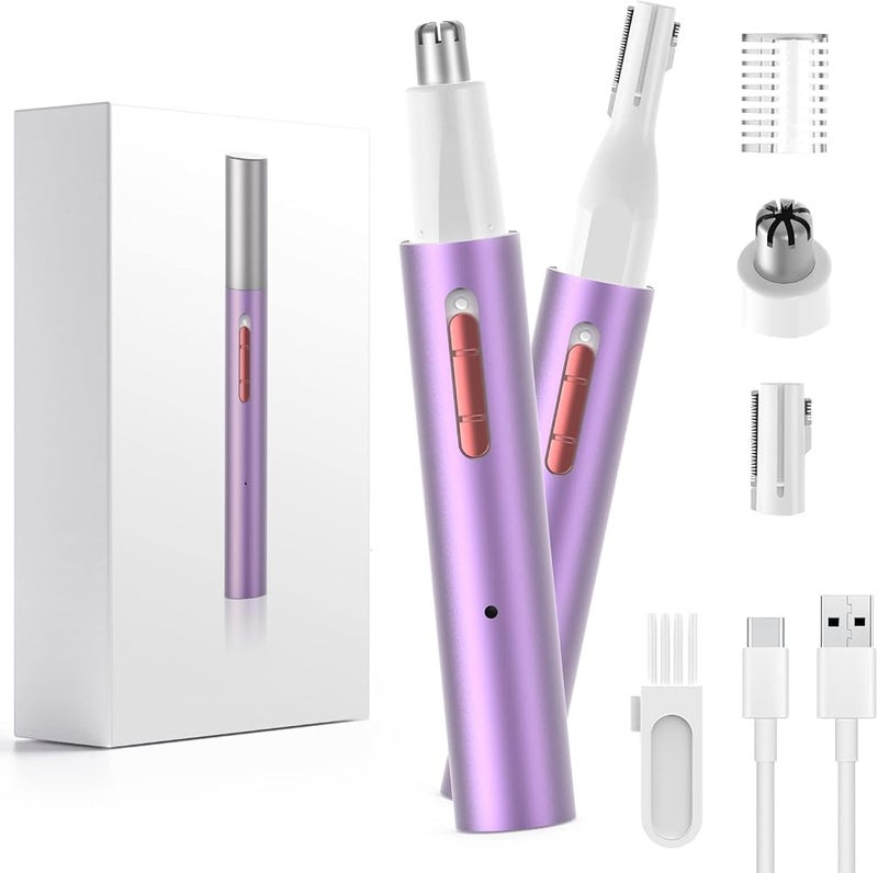 MAKINGTEC Nose Hair Trimmer for Women& Eyebrow Trimmer USB Rechargeable，Facial Hair Remover for Women，3 in 1 Eyebrow Razor and Painless Hair Remover，IPX6 Waterproof Dual Edge Blades for Easy Cleansing - Image 1