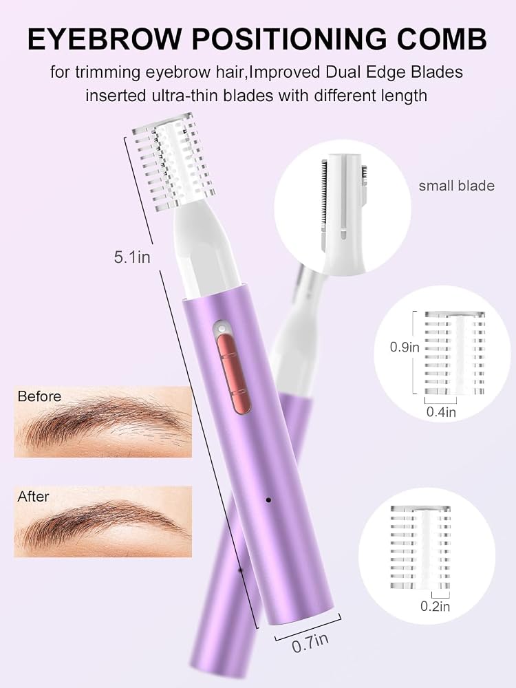 MAKINGTEC Nose Hair Trimmer for Women& Eyebrow Trimmer USB Rechargeable，Facial Hair Remover for Women，3 in 1 Eyebrow Razor and Painless Hair Remover，IPX6 Waterproof Dual Edge Blades for Easy Cleansing - Image 4