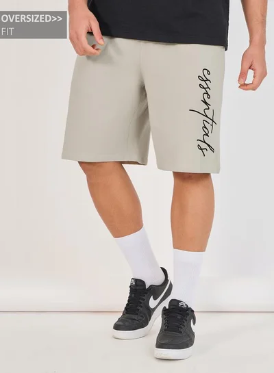 Styli Essentials Print Oversized Cotton Shorts