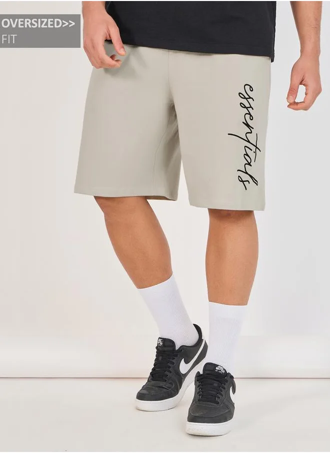 Styli Styli Essentials Print Oversized Cotton Shorts