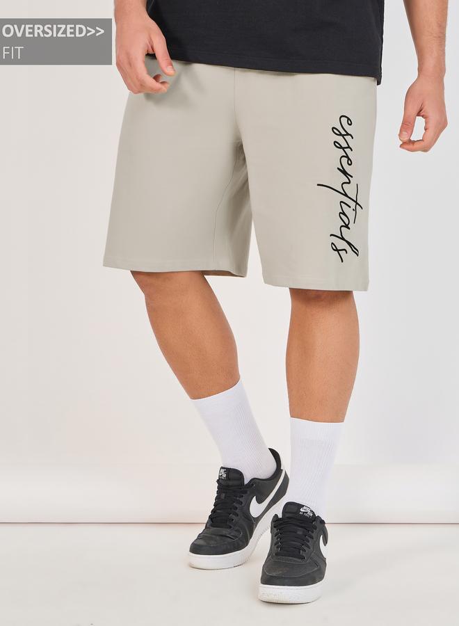 Styli Essentials Print Oversized Cotton Shorts - Image 1