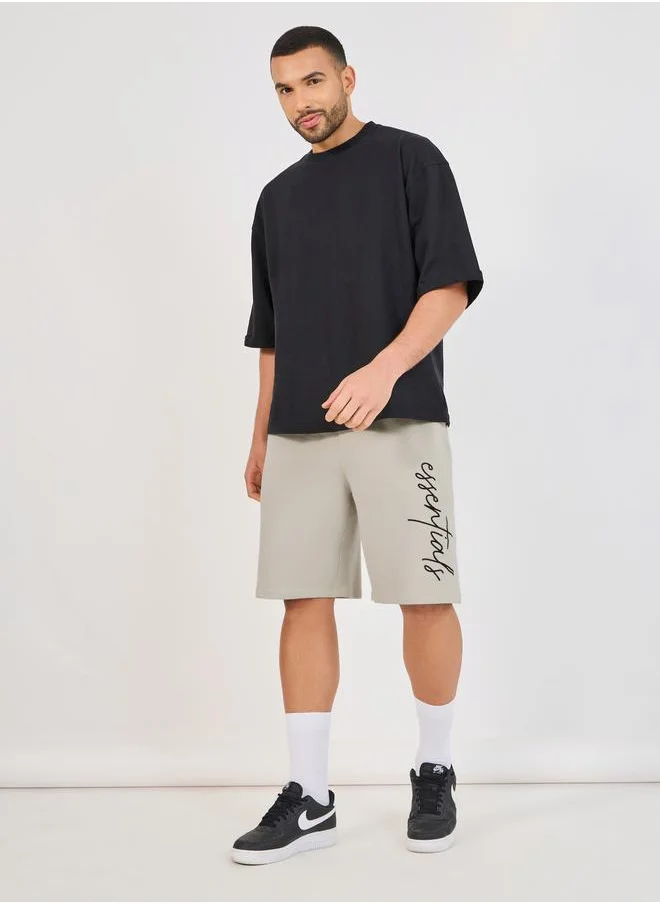 Styli Styli Essentials Print Oversized Cotton Shorts