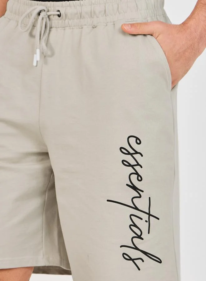 Styli Styli Essentials Print Oversized Cotton Shorts