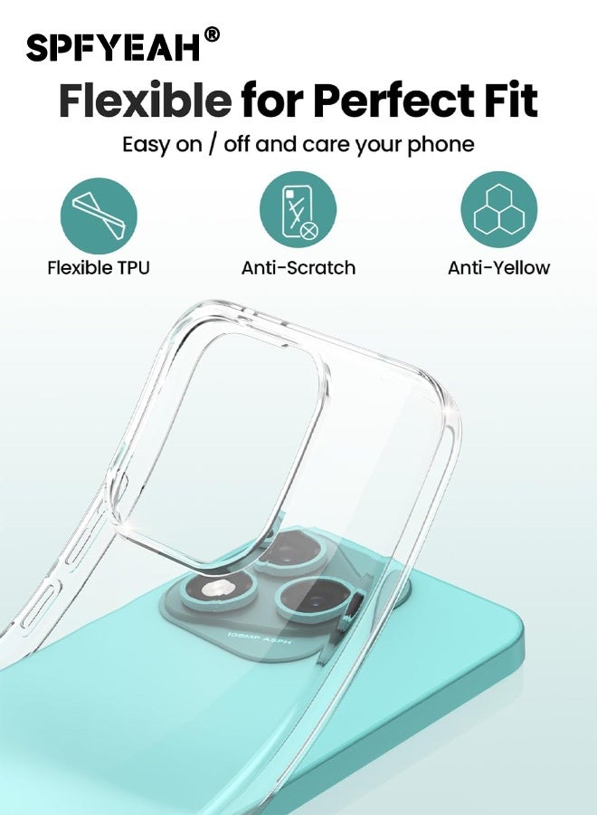 اس بي اف يا. [2 في 1] جراب Honor 400 Lite مع واقي شاشة زجاجي مقوى عالي الدقة، جراب نحيف مرن من مادة TPU المطاطية الناعمة والسيليكون المضاد للانزلاق مناسب لهاتف Honor 400 Lite 5G مقاس 6.7 بوصة، شفاف - Image 5