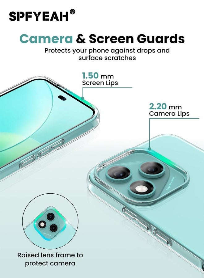 اس بي اف يا. [2 في 1] جراب Honor 400 Lite مع واقي شاشة زجاجي مقوى عالي الدقة، جراب نحيف مرن من مادة TPU المطاطية الناعمة والسيليكون المضاد للانزلاق مناسب لهاتف Honor 400 Lite 5G مقاس 6.7 بوصة، شفاف - Image 4