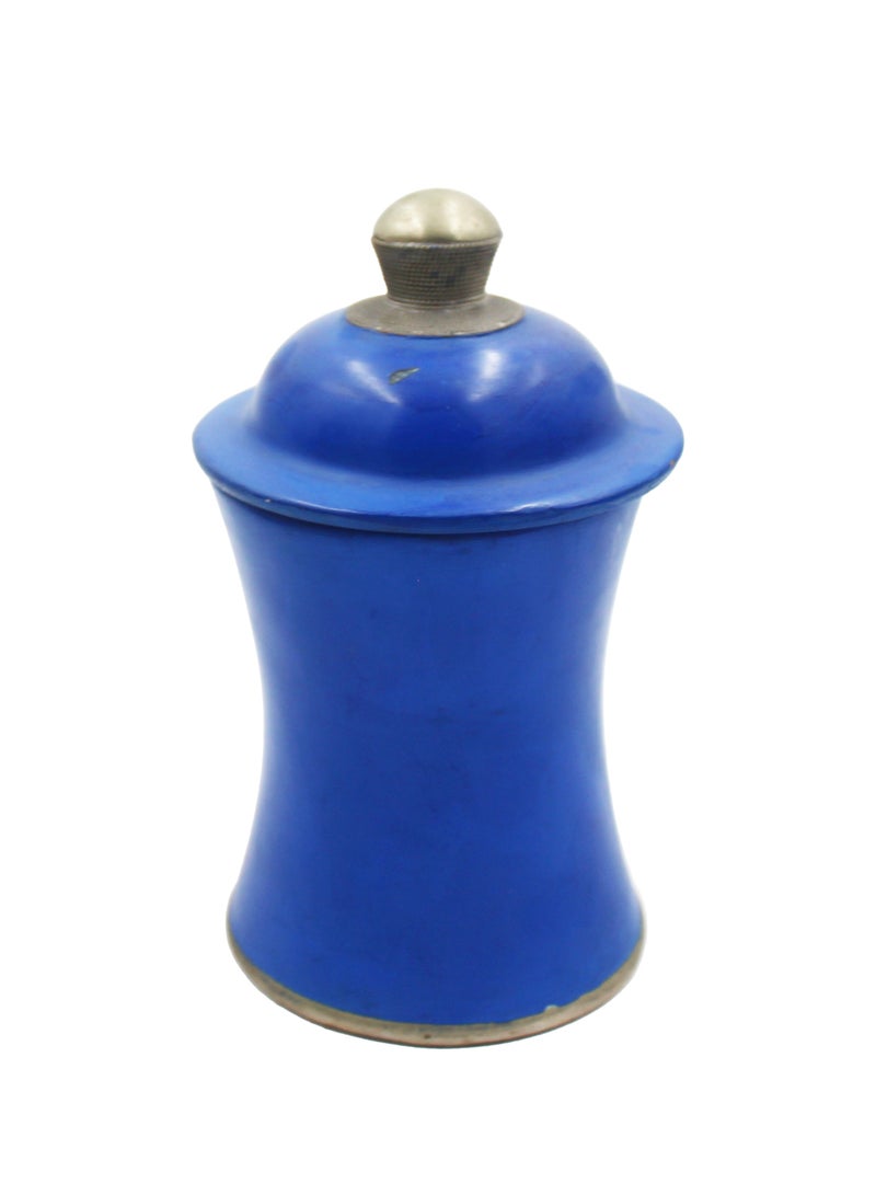 Antique Museum MOROCCAN HANDMADE PORCELAIN MINI POT WITH WHITE METAL WORK 19 CM  - Image 1