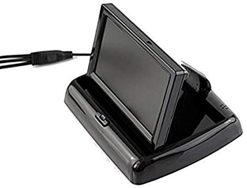 Ekylin Universal 4.3" Foldable Car Rear View Monitor with 2 RCA Channels, 12-24V Input, Auto Backup Screen for Truck, Car, DVD, and Media Player - Rear View Monitor with Dash Stand and 3M Sticker - Image 1