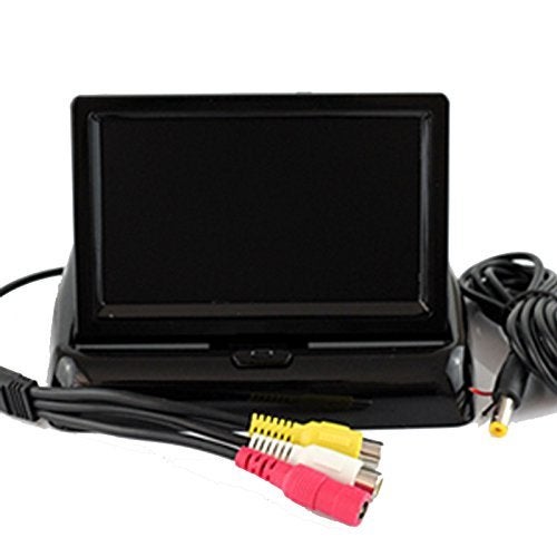 Ekylin Universal 4.3" Foldable Car Rear View Monitor with 2 RCA Channels, 12-24V Input, Auto Backup Screen for Truck, Car, DVD, and Media Player - Rear View Monitor with Dash Stand and 3M Sticker - Image 3