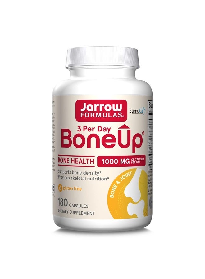 jarrow formulas BoneUp Three Per Day - 180 Capsules - Micronutrient Formula for Bone Health - Includes Natural Sources of Vitamin D3, Vitamin K2 (as MK-7) & Calcium - 60 Servings (Packaging May Vary) - Image 1