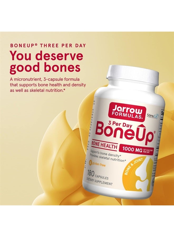 jarrow formulas BoneUp Three Per Day - 180 Capsules - Micronutrient Formula for Bone Health - Includes Natural Sources of Vitamin D3, Vitamin K2 (as MK-7) & Calcium - 60 Servings (Packaging May Vary) - Image 4