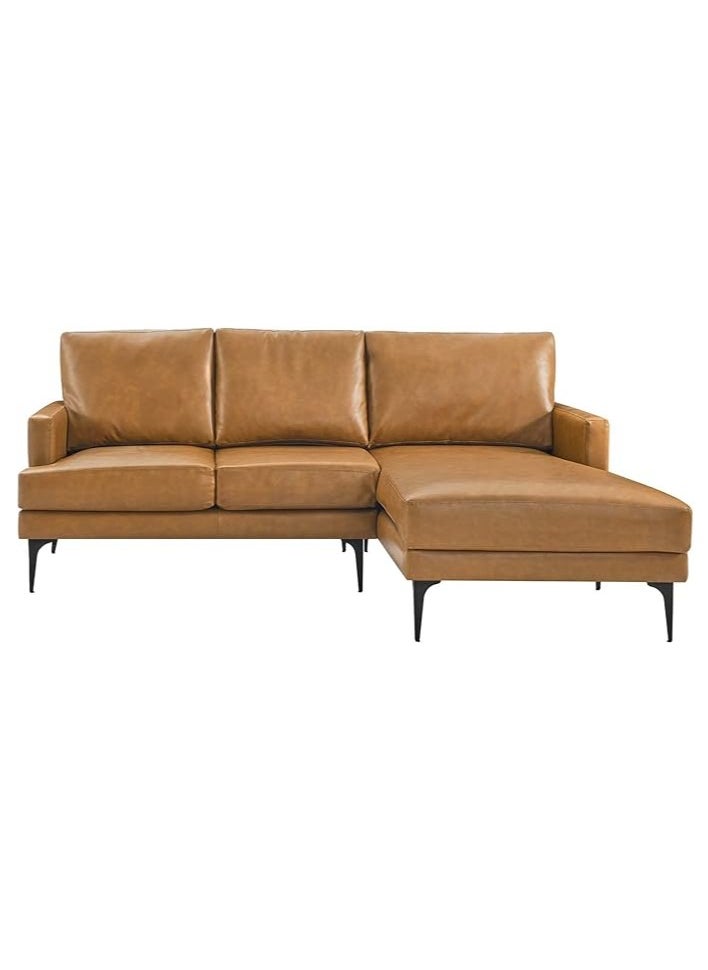 Generic Brown Antique Leather Corner Sofa with Chaise – L-Shaped Sectional Sofa in Antique Leather – Spacious Lounge Sofa for Living Room or Office  - Image 5