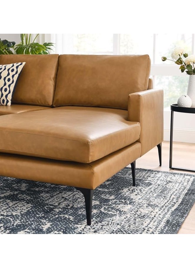Generic Brown Antique Leather Corner Sofa with Chaise – L-Shaped Sectional Sofa in Antique Leather – Spacious Lounge Sofa for Living Room or Office  - Image 3