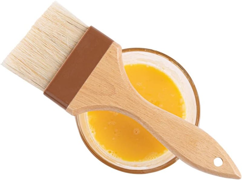 Restaurantware Pastry Tek 3 Inch Wide Buttering Brush 1 Boar Bristle Pastry Brush  Hardwood Handle BuiltIn Hanging Hole Wood Basting Brush Sturdy Ferrule For Glazing And Basting - Image 1