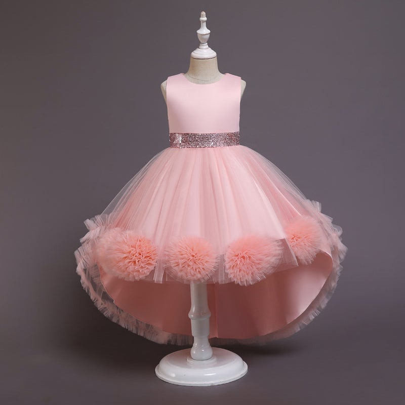 Loquat New Taobao 2022 New Children'S Dress Wedding Dress Puffy Skirt A Generation Of Children'S Party Dress Tail Suit - Image 3
