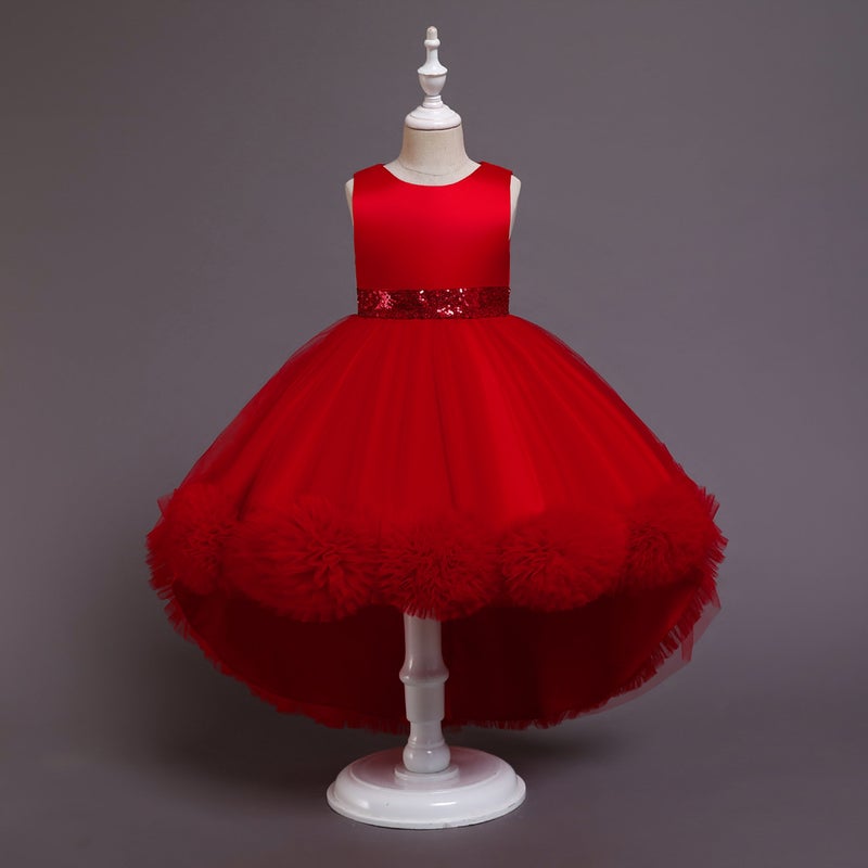 Loquat New Taobao 2022 New Children'S Dress Wedding Dress Puffy Skirt A Generation Of Children'S Party Dress Tail Suit - Image 1