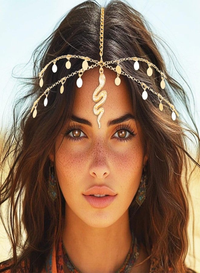 Aukmla إكليل رأس أكملا مزين بالخرز سلسلة رأس مجوهرات سلاسل شعر ثعبان ملابس مهرجان إكسسوارات شعر للنساء - Image 4