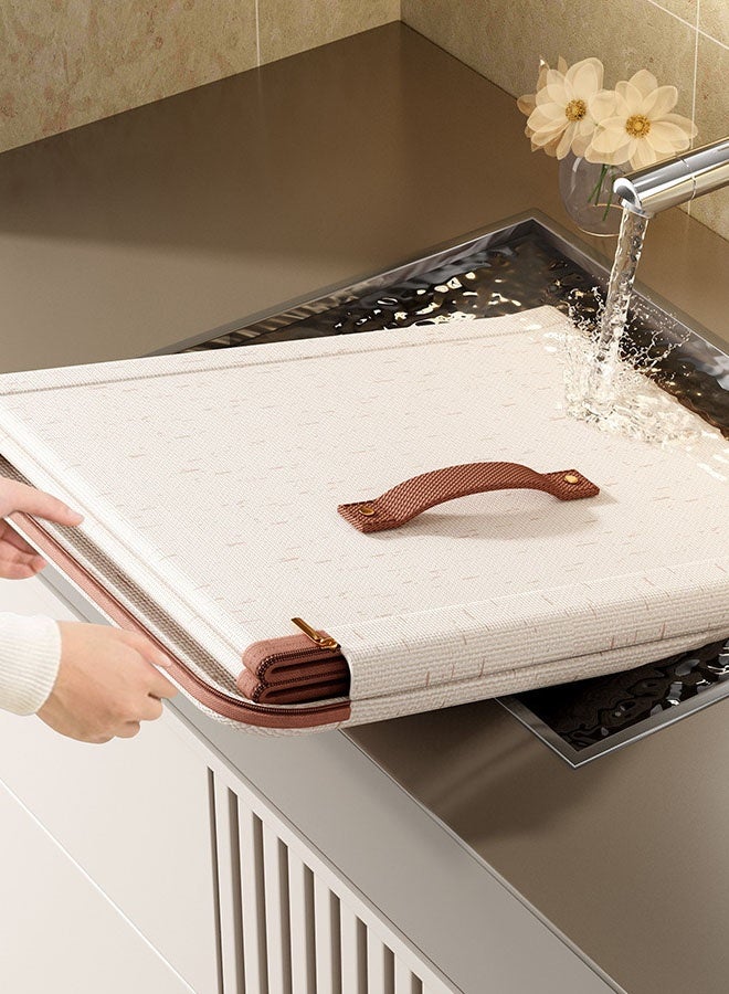 Hanayo 2 Pack Clothes Storage Boxes Foldable Two-way Zipper Clothes Storage Bag Wardrobe Storage Box Portable Storage Bag Winter Quilt Storage Box for Comforters Blankets Bedding Toys Books Clothes Sweaters(Beige) - Image 5