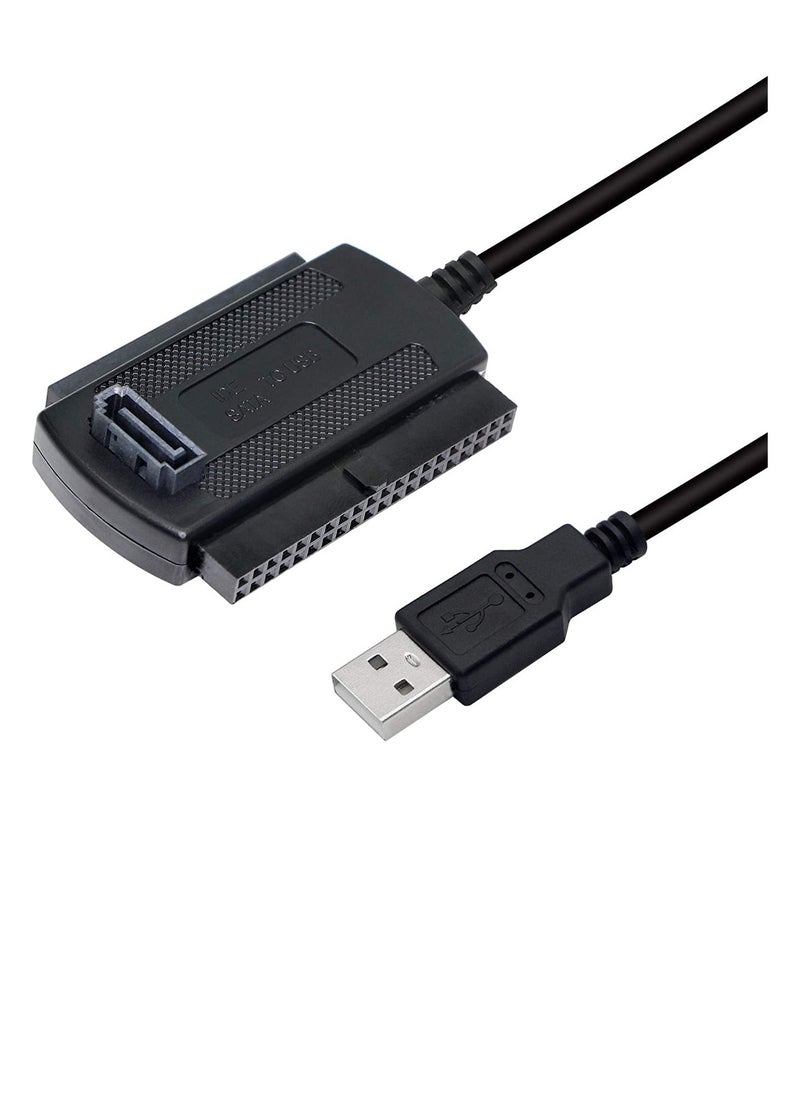 SYOSI USB to SATA IDE Adapter, USB 2.0 IDE Hard Drive Adapter Transfer Cable for Universal 2.5/3.5/5.25in DE and SATA External Converter Cable (1.8FT/Black)  - Image 1